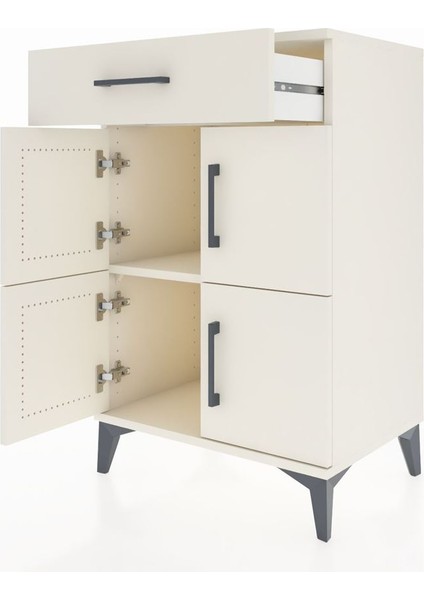 Hyperion Komodin Tek Raflı Tek Çekmeceli 4 Kapaklı 60X44X96 Aytaşı-Aytaşı fırsatları