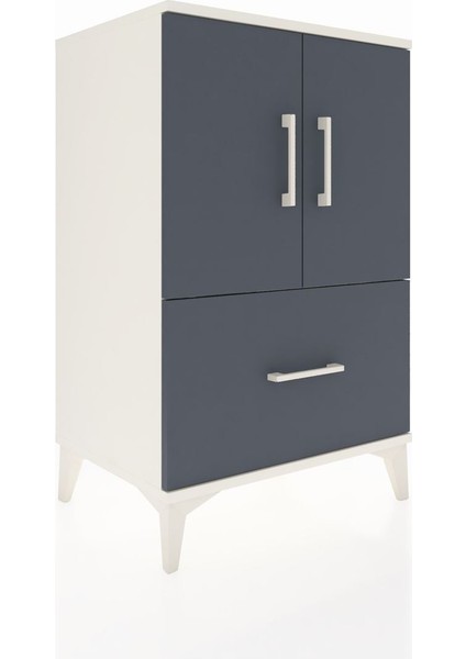 Hyperion Komodin 2 Raflı Tek Çekmeceli 2 Kapaklı 60X44X96 Aytaşı-Antrasit fiyatları