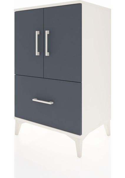 Hyperion Komodin 2 Raflı Tek Çekmeceli 2 Kapaklı 60X44X96 Aytaşı-Antrasit modelleri