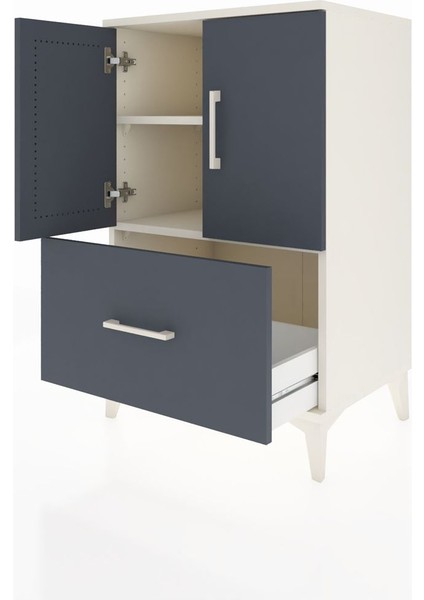 Hyperion Komodin 2 Raflı Tek Çekmeceli 2 Kapaklı 60X44X96 Aytaşı-Antrasit fırsatları