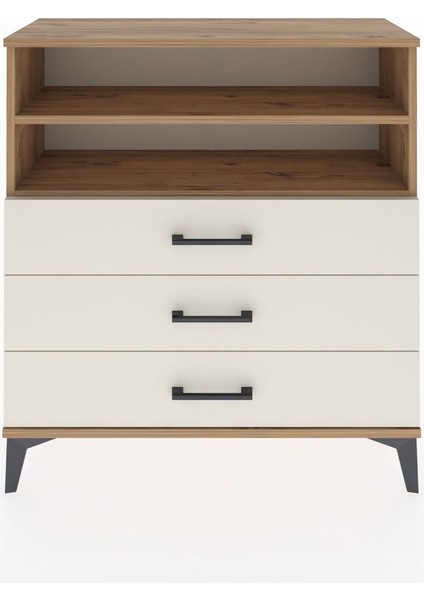 Arges Şifonyer 2 Raflı 3 Çekmeceli 88X30X96 Çam-Aytaşı