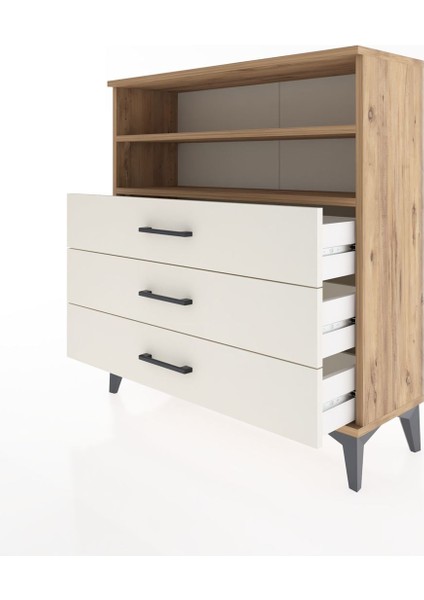 Arges Şifonyer 2 Raflı 3 Çekmeceli 88X30X96 Çam-Aytaşı fırsatları