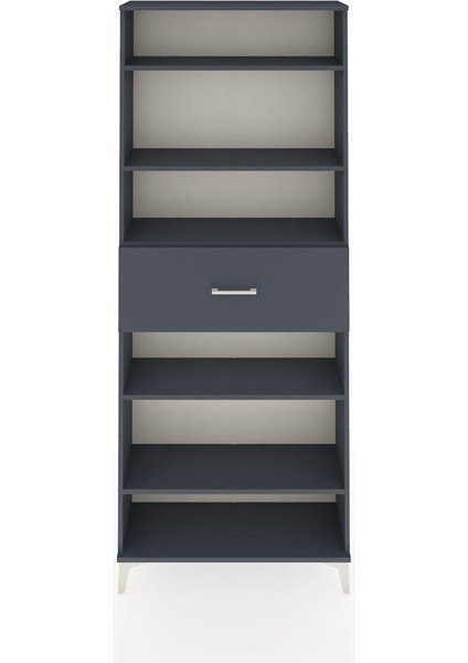 Arges Dolap 5 Raflı Tek Çekmeceli 88X30X221 Antrasit-Antrasit