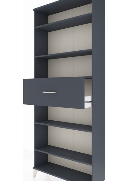 Arges Dolap 5 Raflı Tek Çekmeceli 88X30X221 Antrasit-Antrasit indirimleri