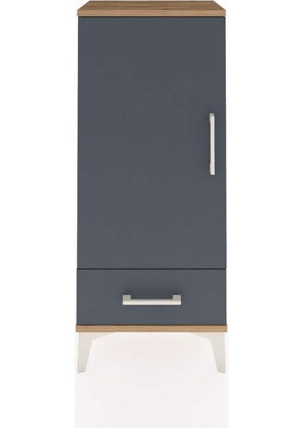 Arges Komodin 3 Raflı Tek Çekmeceli Tek Kapaklı 44X30X106 Çam-Antrasit