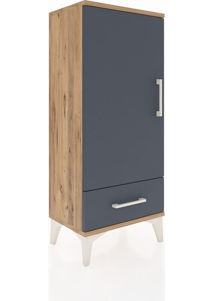 Arges Komodin 3 Raflı Tek Çekmeceli Tek Kapaklı 44X30X106 Çam-Antrasit fiyatları