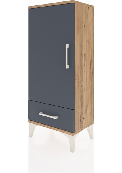 Arges Komodin 3 Raflı Tek Çekmeceli Tek Kapaklı 44X30X106 Çam-Antrasit modelleri