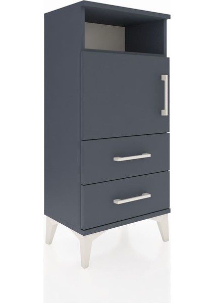 Arges Komodin 2 Raflı 2 Çekmeceli Tek Kapaklı 44X30X96 Antrasit-Antrasit fiyatları