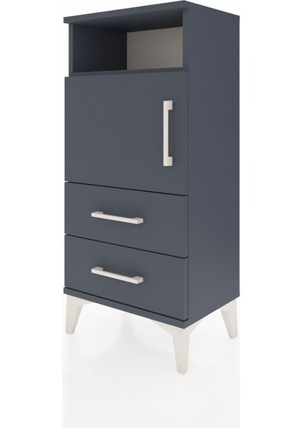 Arges Komodin 2 Raflı 2 Çekmeceli Tek Kapaklı 44X30X96 Antrasit-Antrasit modelleri