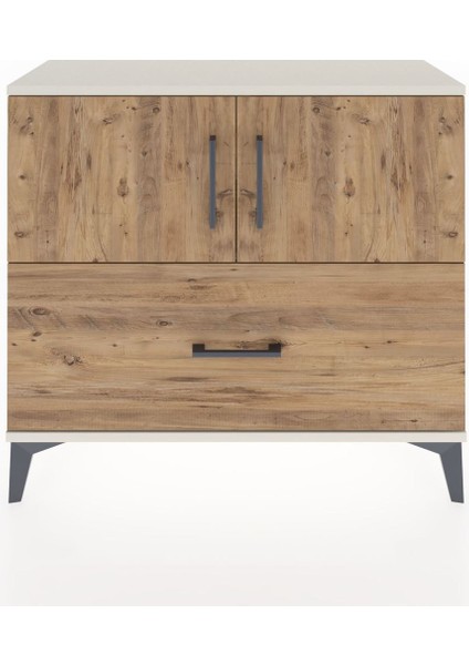 Arges Şifonyer 2 Raflı Tek Çekmeceli 2 Kapaklı 88X30X80 Aytaşı-Çam