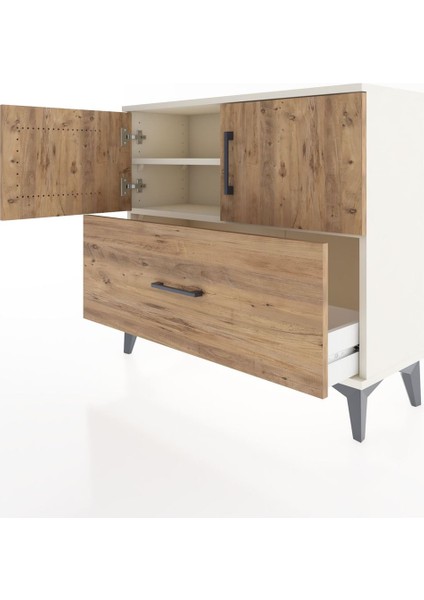 Arges Şifonyer 2 Raflı Tek Çekmeceli 2 Kapaklı 88X30X80 Aytaşı-Çam fırsatları