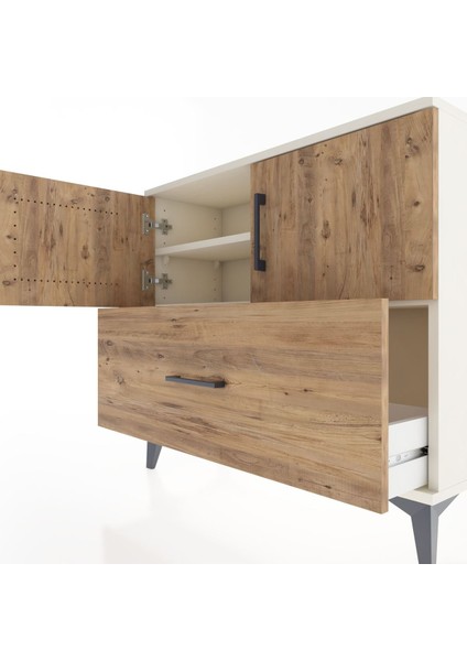 Arges Şifonyer 2 Raflı Tek Çekmeceli 2 Kapaklı 88X30X80 Aytaşı-Çam indirimleri