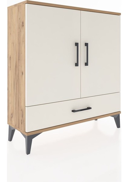 Arges Şifonyer 3 Raflı Tek Çekmeceli 2 Kapaklı 88X30X96 Çam-Aytaşı fiyatları