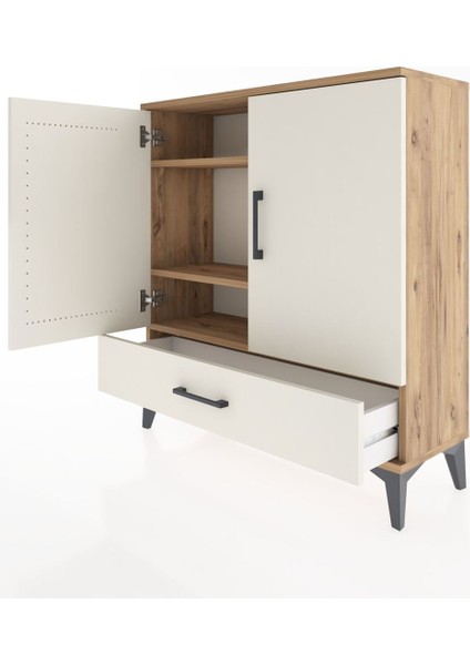 Arges Şifonyer 3 Raflı Tek Çekmeceli 2 Kapaklı 88X30X96 Çam-Aytaşı fırsatları