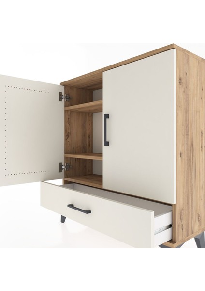 Arges Şifonyer 3 Raflı Tek Çekmeceli 2 Kapaklı 88X30X96 Çam-Aytaşı indirimleri