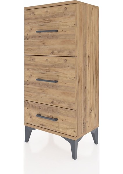 Arges Komodin 3 Çekmeceli 44X30X96 Çam-Çam modelleri