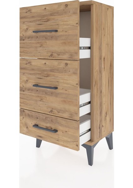 Arges Komodin 3 Çekmeceli 44X30X96 Çam-Çam fırsatları