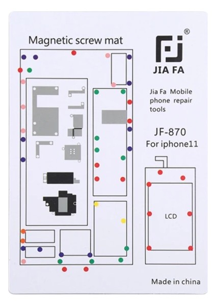 Jıafa JF-870 iPhone 11 6.1 Inc Mıknatıslı Çalışma Hasırı Vida Gostergeli-(1 - MKR021167-92