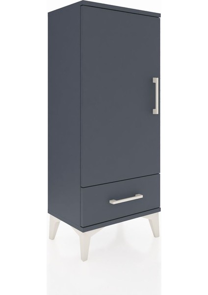 Arges Komodin 3 Raflı Tek Çekmeceli Tek Kapaklı 44X30X106 Antrasit-Antrasit fiyatları