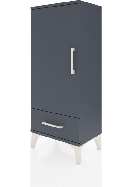 Arges Komodin 3 Raflı Tek Çekmeceli Tek Kapaklı 44X30X106 Antrasit-Antrasit modelleri
