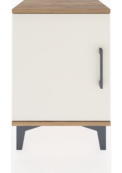 Arges Komodin 2 Raflı Tek Kapaklı 44X30X64 Çam-Aytaşı