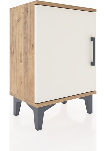 Arges Komodin 2 Raflı Tek Kapaklı 44X30X64 Çam-Aytaşı fiyatları