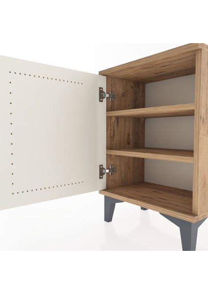 Arges Komodin 2 Raflı Tek Kapaklı 44X30X64 Çam-Aytaşı indirimleri