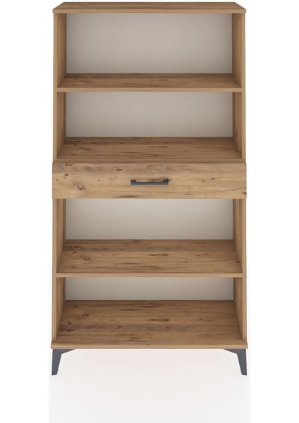 Arges Dolap 3 Raflı Tek Çekmeceli 88X30X163 Çam-Çam