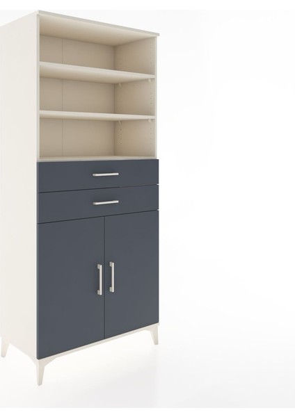 Hyperion Dolap 4 Raflı 2 Çekmeceli 2 Kapaklı 88X44X195 Aytaşı-Antrasit fiyatları