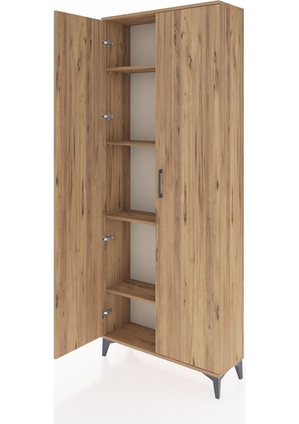 Arges Dolap 4 Raflı 2 Kapaklı 88X30X221 Çam-Çam fırsatları