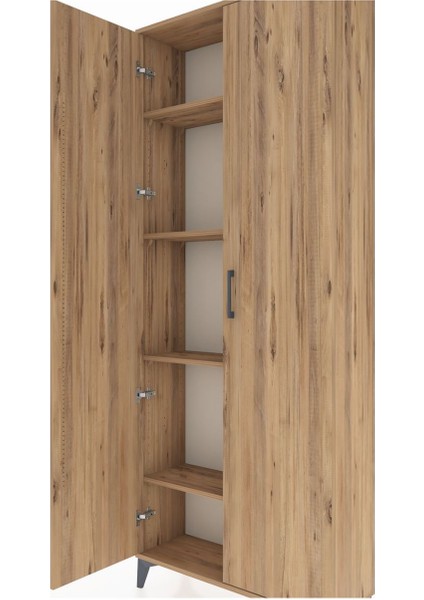 Arges Dolap 4 Raflı 2 Kapaklı 88X30X221 Çam-Çam indirimleri