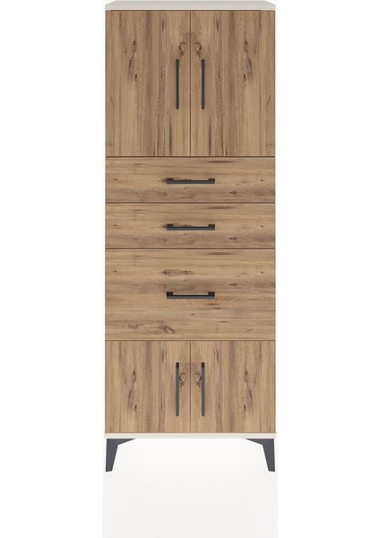 Arges Dolap 2 Raflı 3 Çekmeceli 4 Kapaklı 60X30X163 Aytaşı-Çam