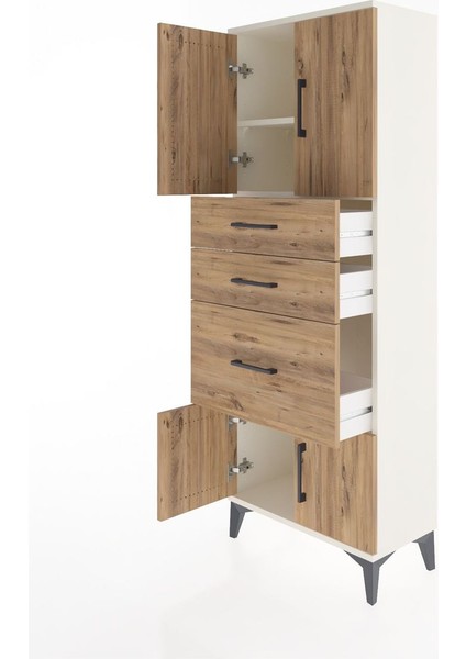 Arges Dolap 2 Raflı 3 Çekmeceli 4 Kapaklı 60X30X163 Aytaşı-Çam fırsatları