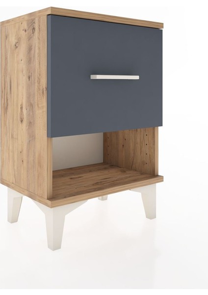 Arges Komodin Tek Çekmeceli 44X30X64 Çam-Antrasit fiyatları