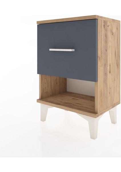 Arges Komodin Tek Çekmeceli 44X30X64 Çam-Antrasit modelleri