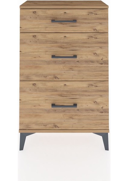 Arges Komodin 3 Çekmeceli 60X30X96 Çam-Çam