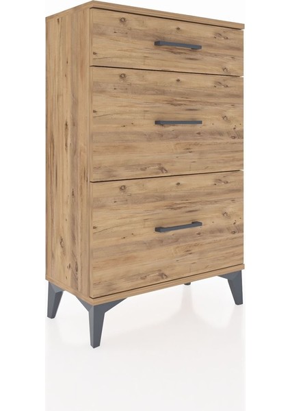 Arges Komodin 3 Çekmeceli 60X30X96 Çam-Çam fiyatları