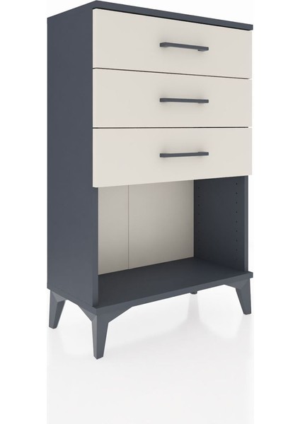 Arges Komodin 3 Çekmeceli 60X30X96 Antrasit-Aytaşı fiyatları