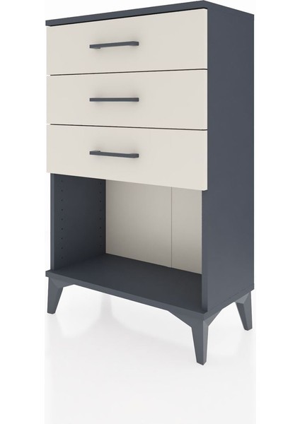 Arges Komodin 3 Çekmeceli 60X30X96 Antrasit-Aytaşı modelleri