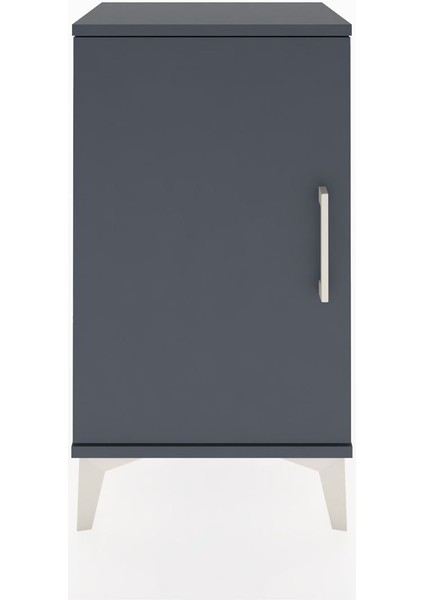 Arges Komodin 2 Raflı Tek Kapaklı 44X30X80 Antrasit-Antrasit