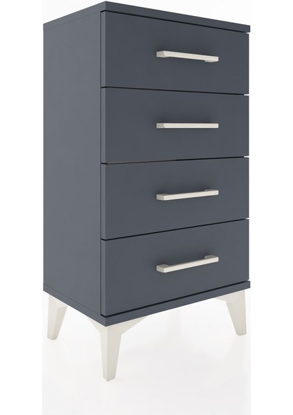 Arges Komodin 2 Raflı Tek Kapaklı 44X30X80 Antrasit-Antrasit fırsatları