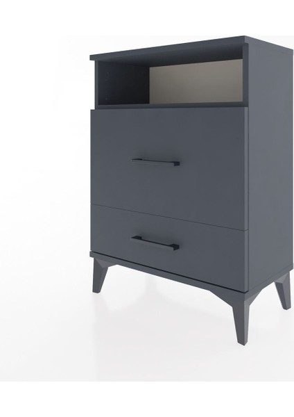 Arges Komodin Tek Raflı 2 Çekmeceli 60X30X80 Antrasit-Antrasit modelleri