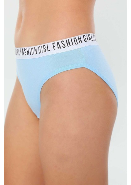 6 Adet Beli Yazılı Lastik Pamuk Kadın Külot modelleri