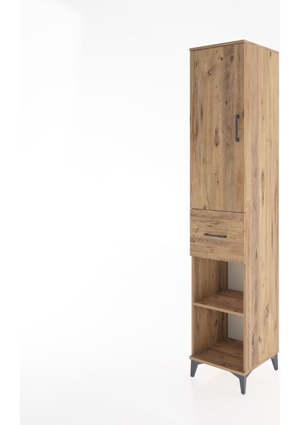 Hyperion Dolap 3 Raflı Tek Çekmeceli Tek Askılı 44X44X221 Çam-Çam modelleri