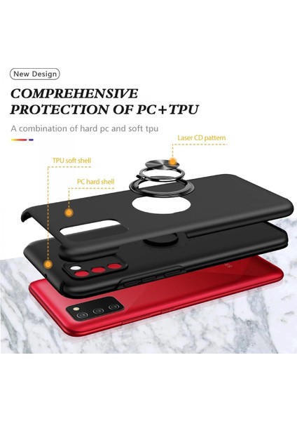 Samsung Galaxy A02S Kılıf Elit Yüzüklü Kapak - Siyah - MKR029246-5261 fiyatları