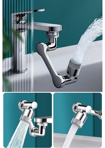 Mutfak Banyo Musluk Başlığı 1080 Derece Dönebilen Fonksiyonel Evrensel