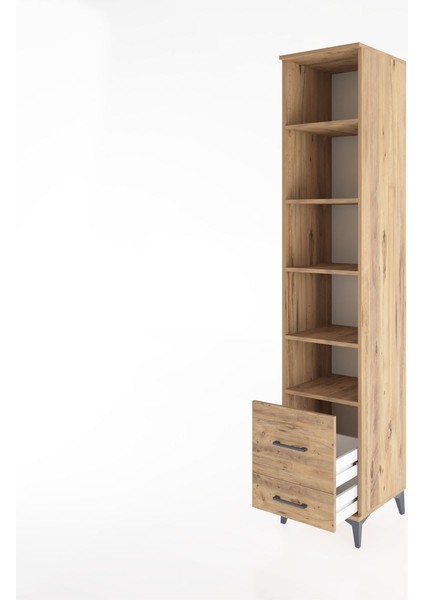 Hyperion Dolap 5 Raflı 2 Çekmeceli 44X44X221 Çam-Çam fırsatları