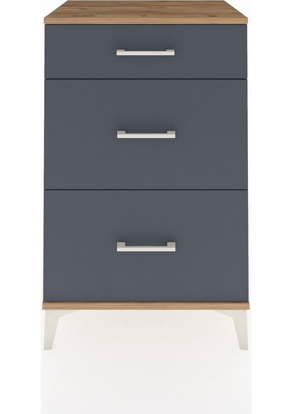 Hyperion Komodin 3 Çekmeceli 60X44X96 Çam-Antrasit