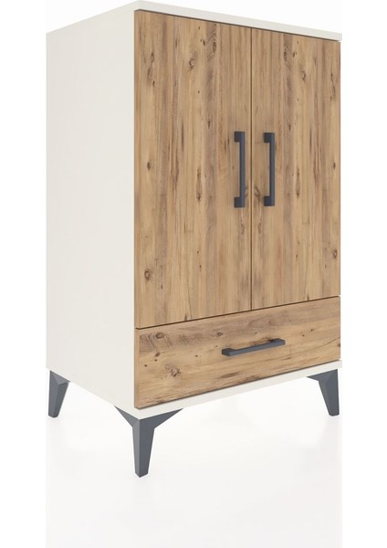 Hyperion Komodin 3 Raflı Tek Çekmeceli 2 Kapaklı 60X44X96 Aytaşı-Çam fiyatları