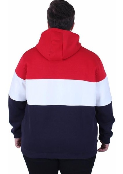 Büyük Beden Kapüşonlu 3ip Sweat Mg 25725 Kırmızı modelleri